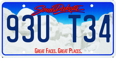 SD license plate 93UT34