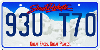 SD license plate 93UT70