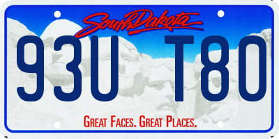SD license plate 93UT80