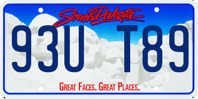 SD license plate 93UT89