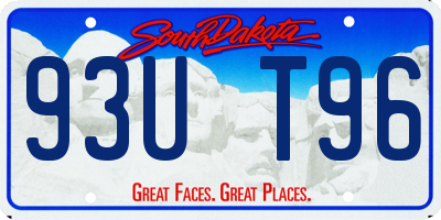 SD license plate 93UT96