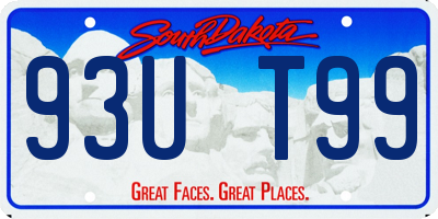 SD license plate 93UT99
