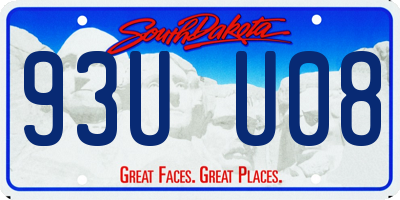 SD license plate 93UU08