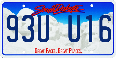 SD license plate 93UU16