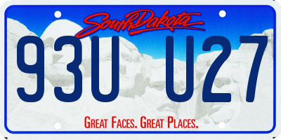 SD license plate 93UU27