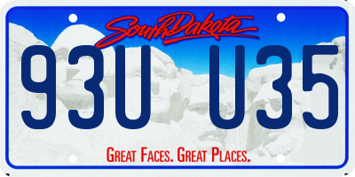 SD license plate 93UU35