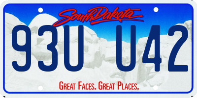 SD license plate 93UU42