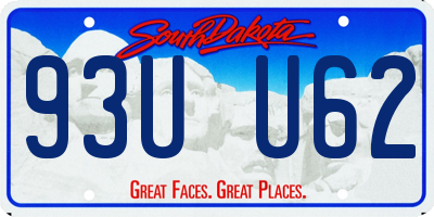 SD license plate 93UU62