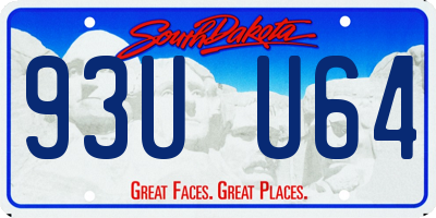 SD license plate 93UU64