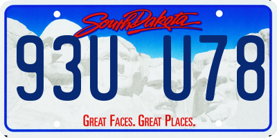 SD license plate 93UU78