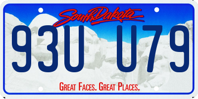 SD license plate 93UU79