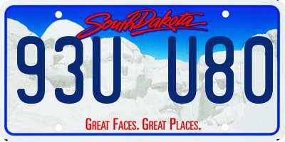 SD license plate 93UU80