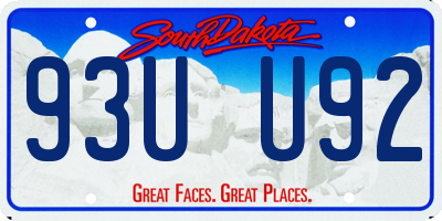 SD license plate 93UU92