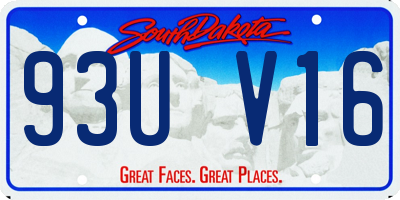 SD license plate 93UV16