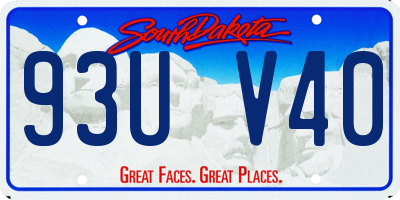 SD license plate 93UV40