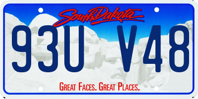 SD license plate 93UV48