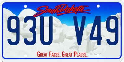 SD license plate 93UV49