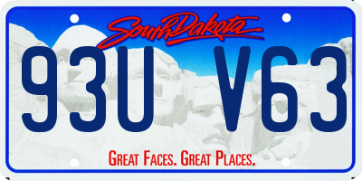 SD license plate 93UV63
