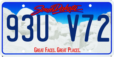 SD license plate 93UV72