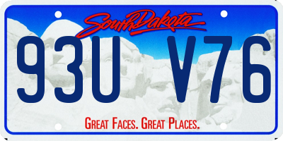 SD license plate 93UV76