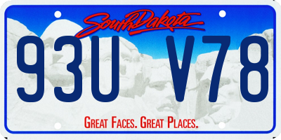SD license plate 93UV78