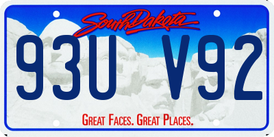 SD license plate 93UV92