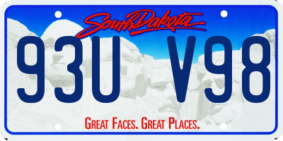 SD license plate 93UV98