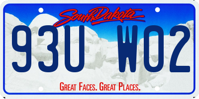 SD license plate 93UW02