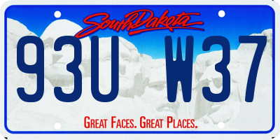 SD license plate 93UW37
