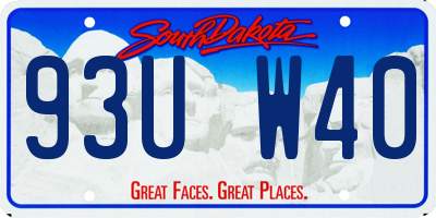 SD license plate 93UW40