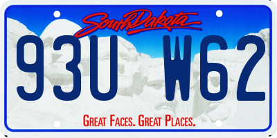 SD license plate 93UW62