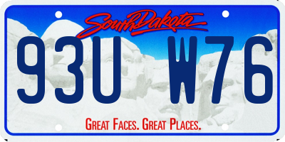 SD license plate 93UW76