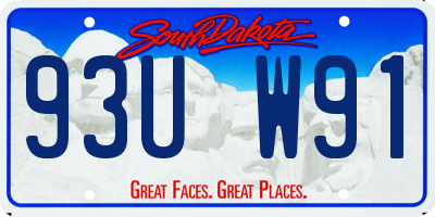 SD license plate 93UW91