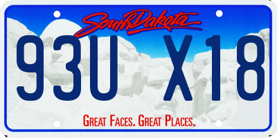 SD license plate 93UX18