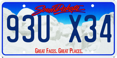 SD license plate 93UX34