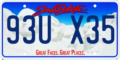 SD license plate 93UX35
