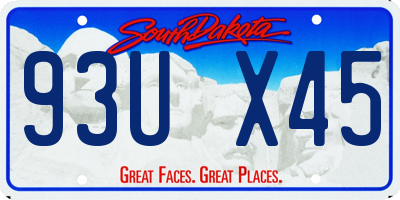 SD license plate 93UX45