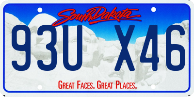 SD license plate 93UX46