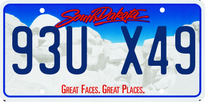 SD license plate 93UX49
