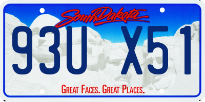 SD license plate 93UX51