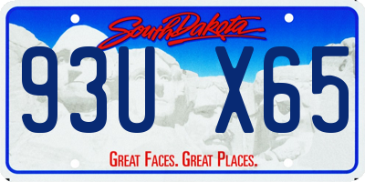 SD license plate 93UX65