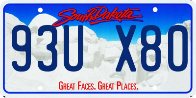 SD license plate 93UX80