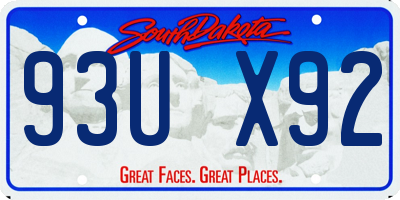 SD license plate 93UX92