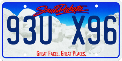 SD license plate 93UX96