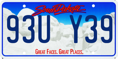 SD license plate 93UY39