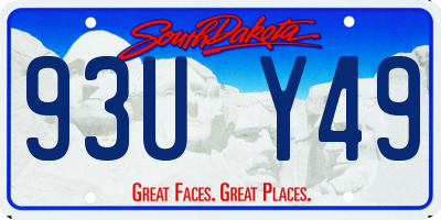 SD license plate 93UY49