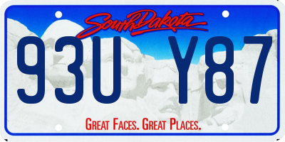 SD license plate 93UY87