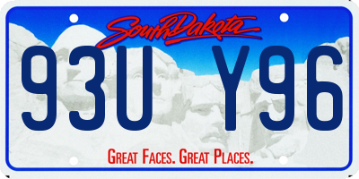 SD license plate 93UY96