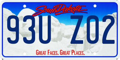 SD license plate 93UZ02