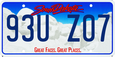 SD license plate 93UZ07